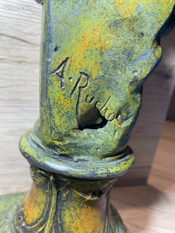 Superbe statuette ancienne signée A. Rucho – régule – Art déco (image 12)