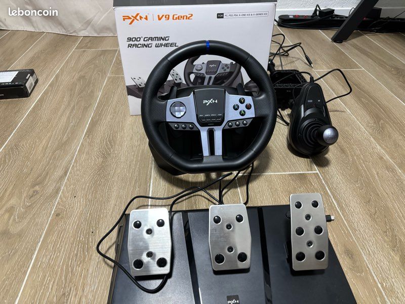 Volant PXN V10 Pour PC - Noir, Ouvert Jamais Utilisé, Superbe état