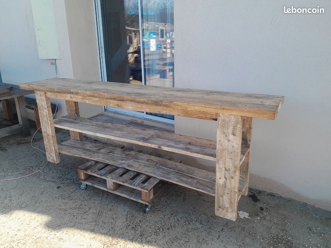 Etabli bar meuble bois cuisine billot buffet (image 2)