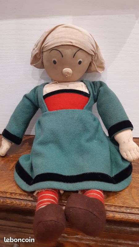 Poupée Bécassine Ancienne – Style Lenci – Feutre – Rare