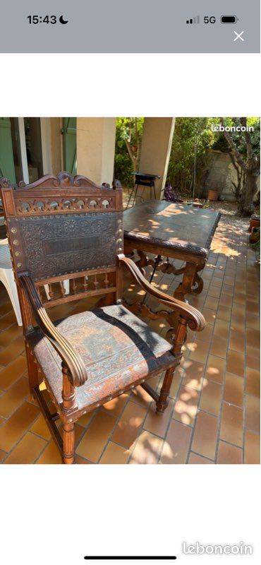 Magnifique fauteuil vintage style Henri II (image 4)