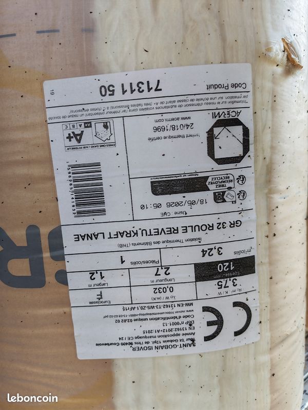 Laine de verre isover 120 (image 1)