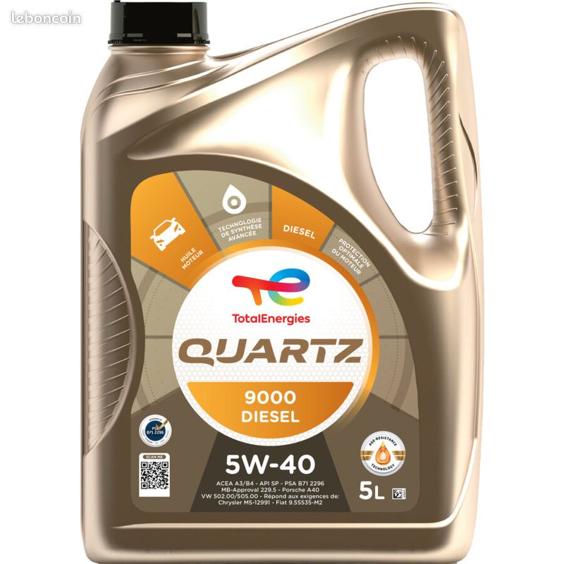 Huile moteur TOTALENERGIES Quartz 9000 5W40 Diesel 5 L (image 1)