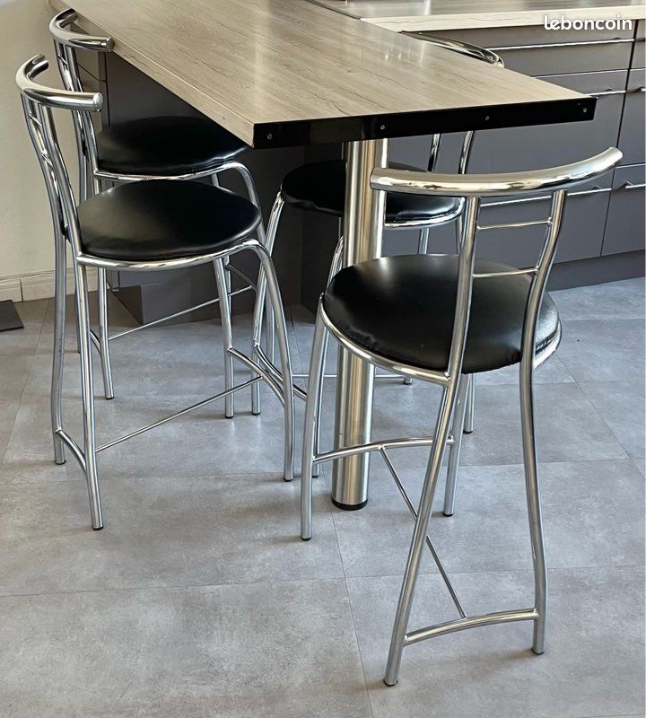 Chaise haute bar/mange debout chrome (image 1)