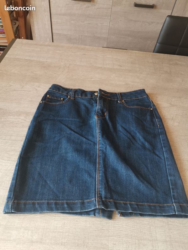 Jupe Courte En Jean ONADO - Taille 38/40 - Bleu Roi - Ceinture Réglable - Neuf Avec étiquettes