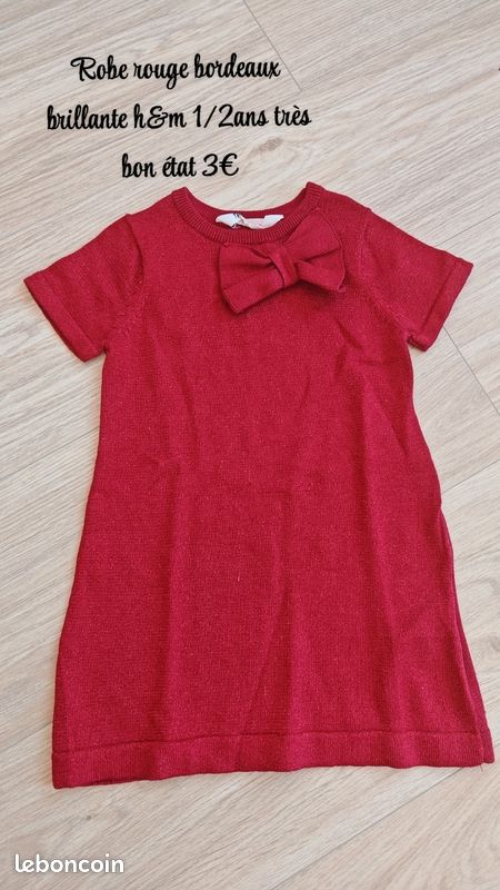 Robe Rouge brillant H&M 1/2ans (image 1)