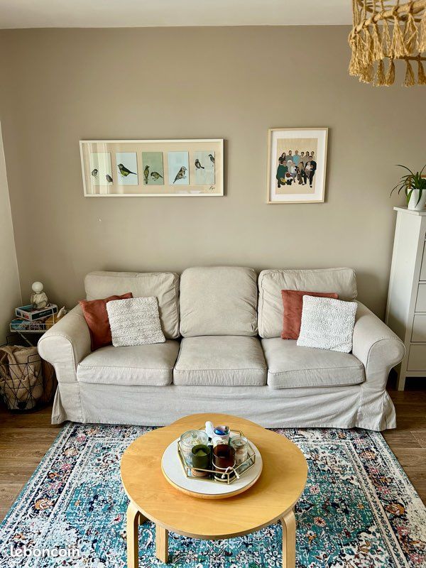 EKTORP Canapé 3 places kilanda beige clair + repose pieds (image 2)