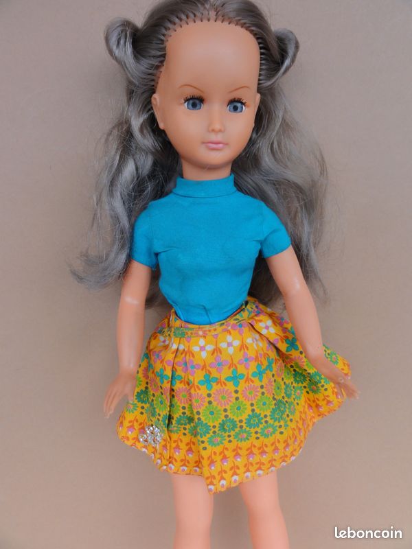 Poupée Miniature Ange Bleu 1987 - Cheveux Maxi Longs à Coiffer + Peigne - Neuf