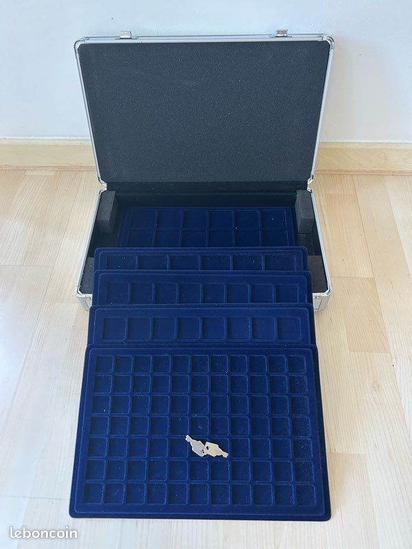SAFE 174 ALU Münzkoffer mit 6 Tableaus 6326 für 210 Münzen bis 26 mm