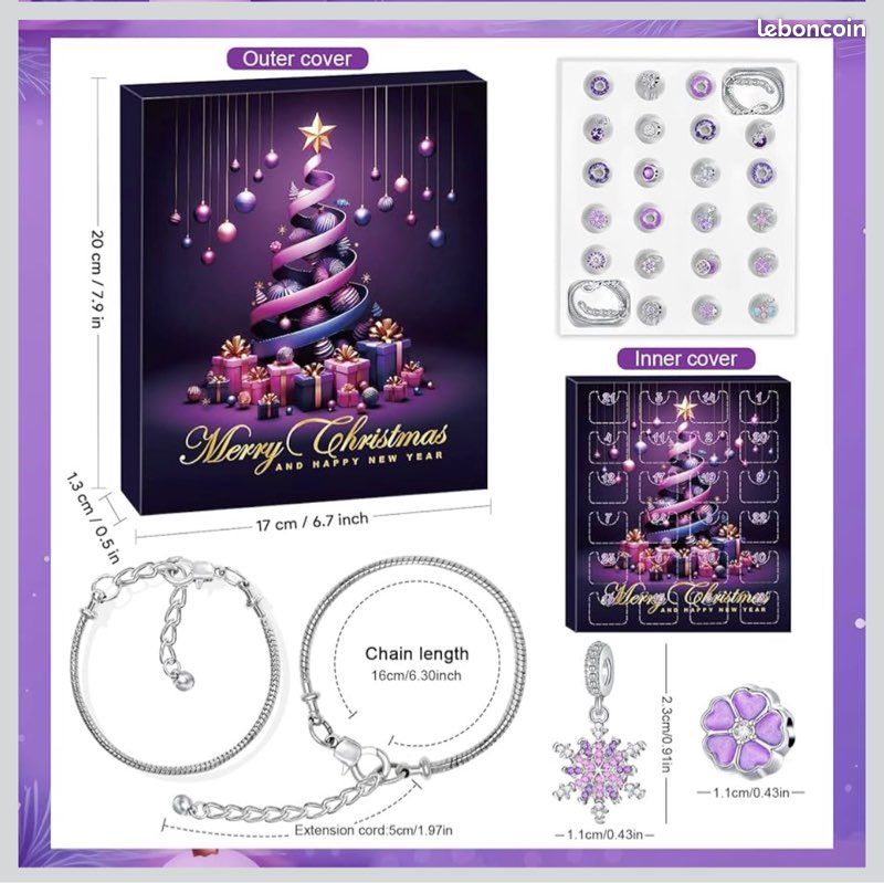 Calendrier De L'Avent Bijoux DIY - 24 Surprises, Colliers, Bracelets, Boucles D'oreilles | Cadeau Noël Fille, Femme