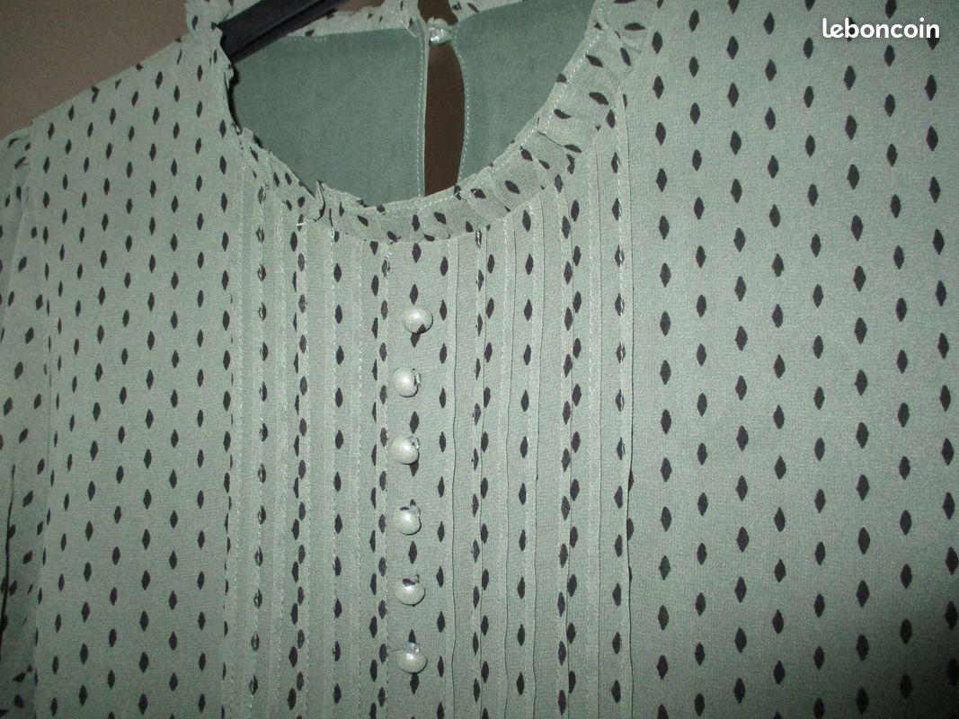 Chemiser crêpe doublé Kaki Taille XXL (image 2)