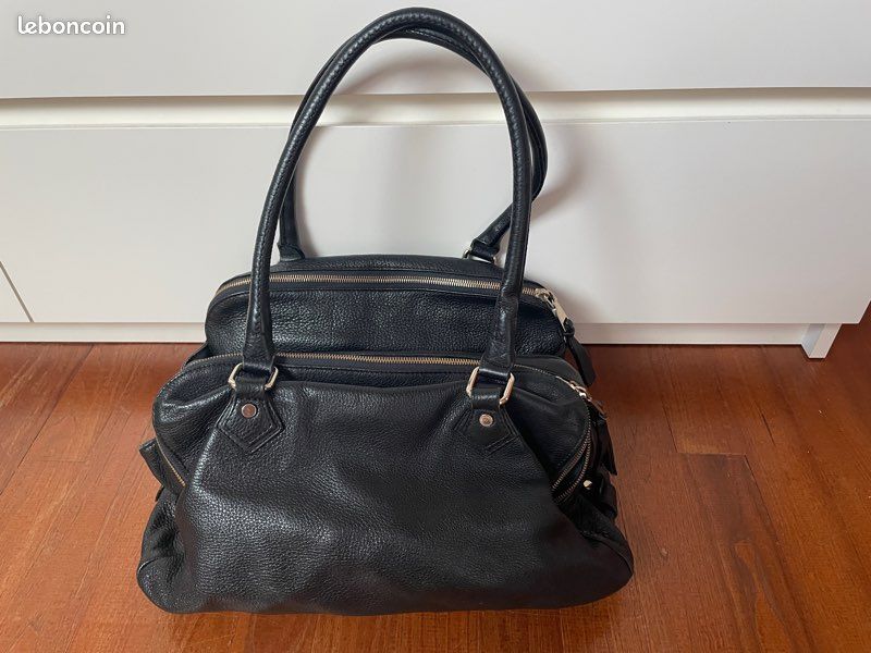 Sac en cuir noir Caroll Accessoires Bagagerie