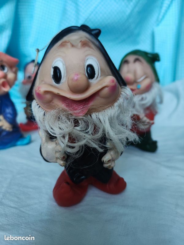 Lot 7 Nains Blanche-Neige Disney vintage figurines souples (image 5)
