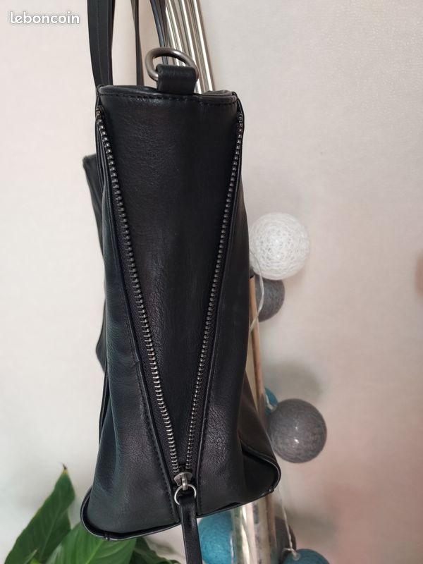 Sac à main simili-cuir noir NEUF (image 8)
