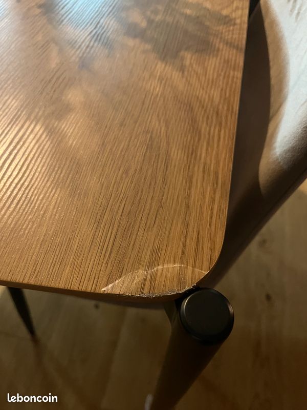 Table bois pieds métal (image 2)