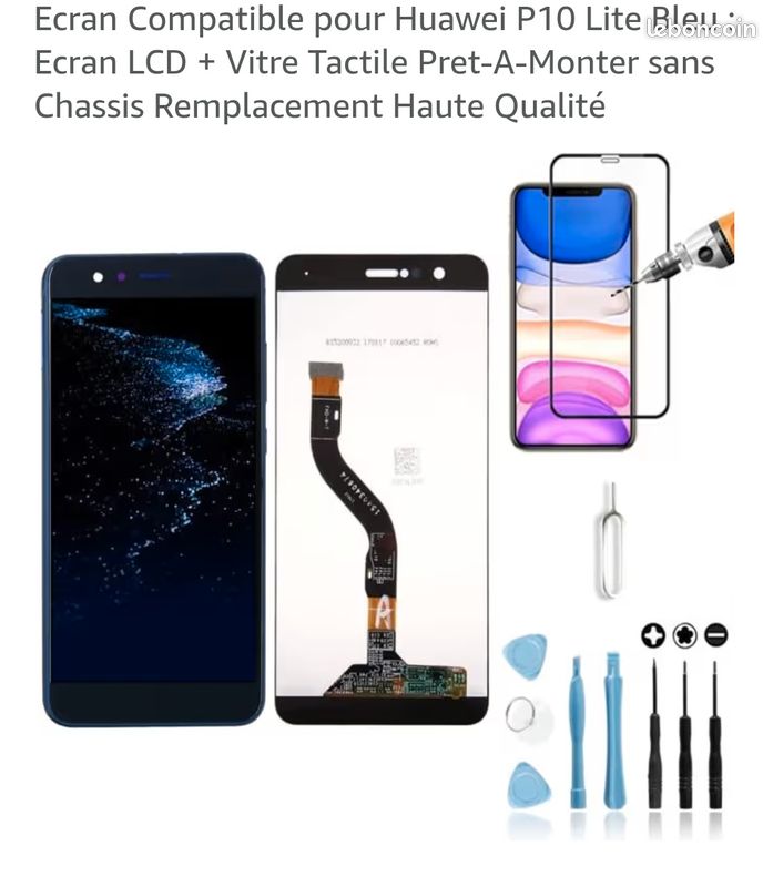 Écran LCD + Vitre Tactile Pour Huawei P10 Plus - Blanc - Avec Outils De Montage