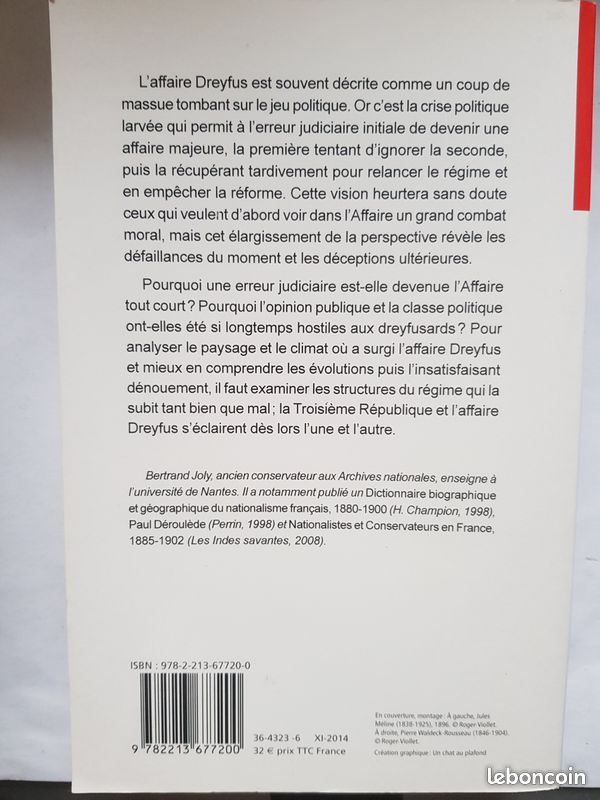 Histoire politique de l'affaire Dreyfus - Bertrand Joly 9782213677200 (image 2)