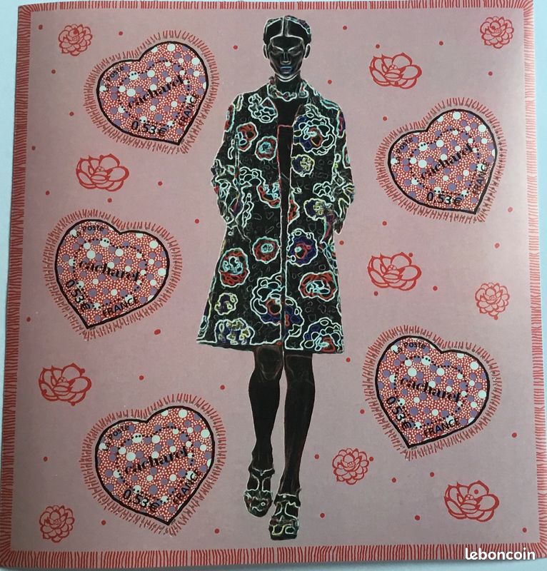 Timbres Saint Valentin, Coeurs du couturier Stéphane Rollant, avec vignette personnalisées logo