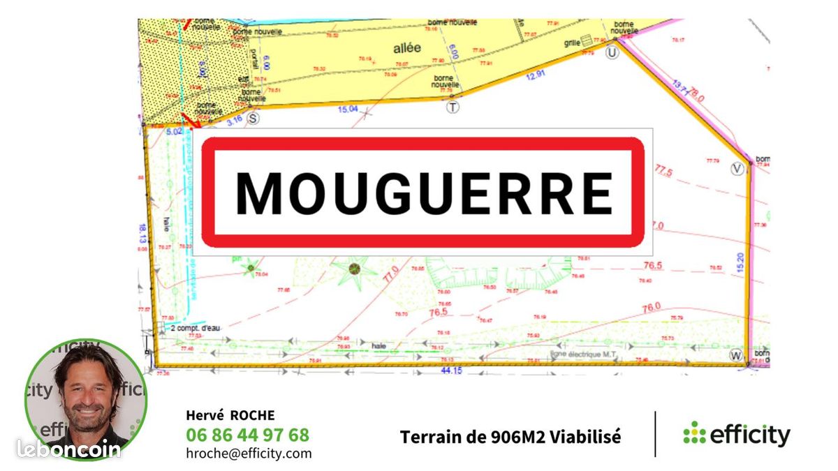 Terrain 906 m² Mouguerre · 210 000 €