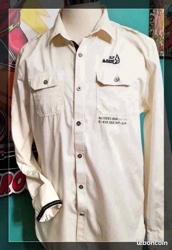 Gaastra belle chemise à unie broderie taille L 40 Nickel (image 4)