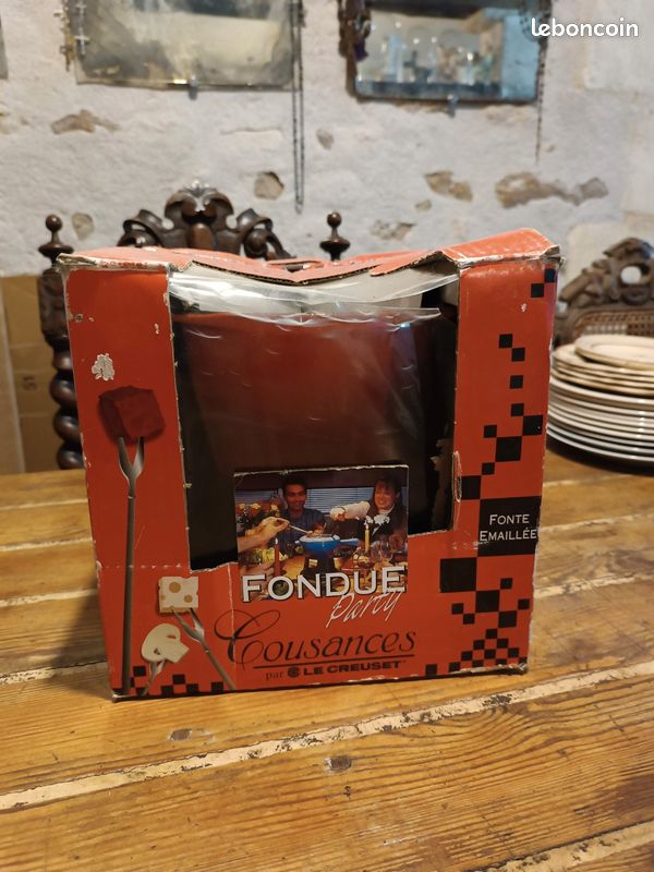 Service à Fondue En Fonte Cousances Le Creuset - Vintage 1980 - Neuf