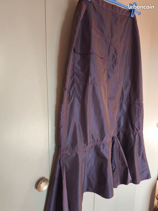 Jupe volantée en taffetas violette, originale - Alain Weiz (image 4)