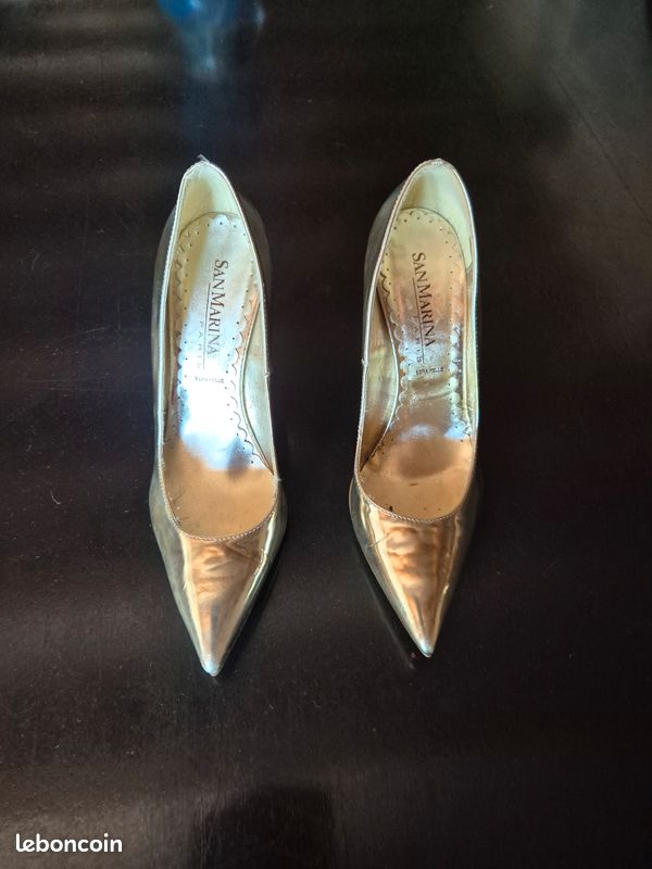 Chaussures dorées cuir (image 1)
