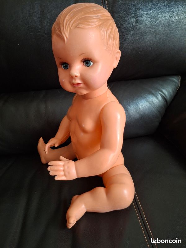 Petitcollin ancien Poupon baigneur 50 cm made in France bébé poupée boit pipi