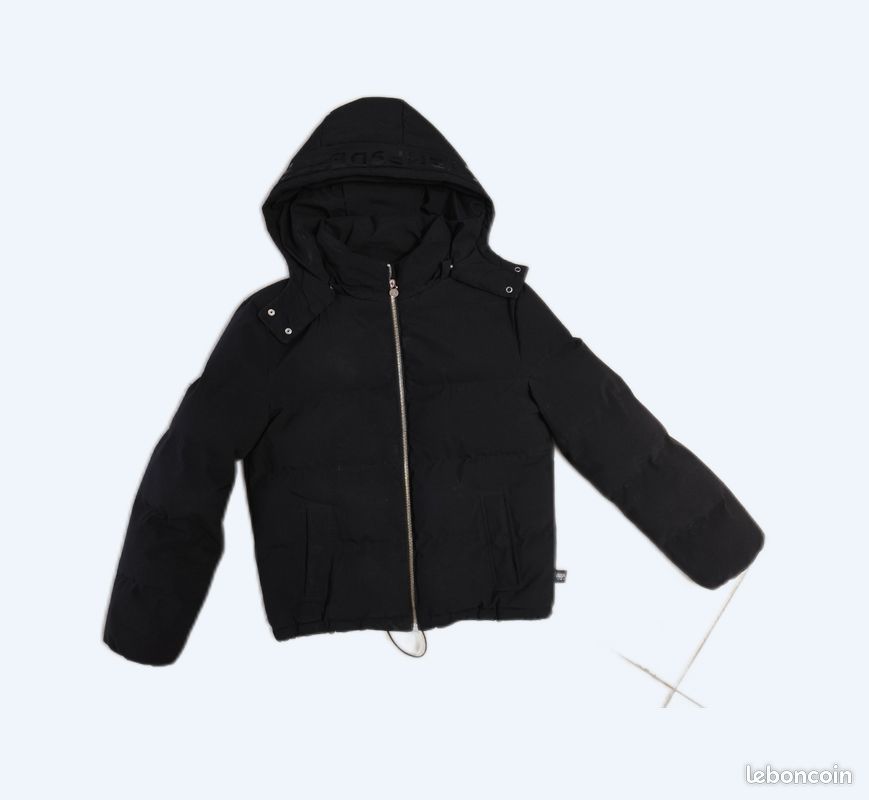 Blouson noir à capuche (image 1)