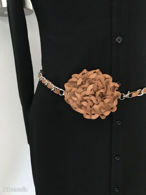 Ceinture à boucle fleur 80 cm- evaloire (image 2)