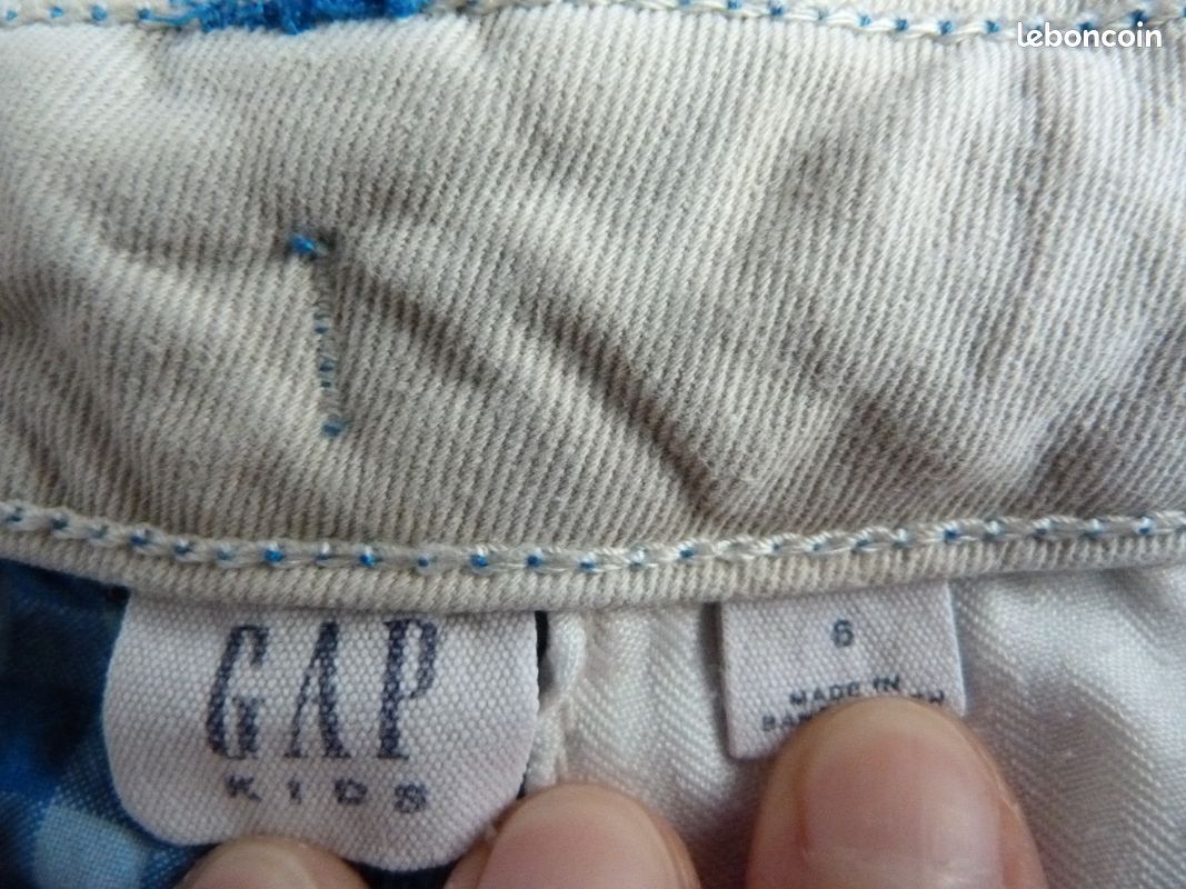 Bermuda garçon à carreaux bleu 6 ans Gap (image 3)
