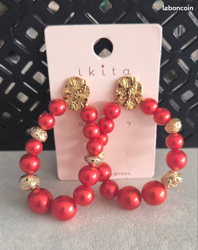 Boucles D'oreilles Framboise Ikita - Neuf Avec étiquettes