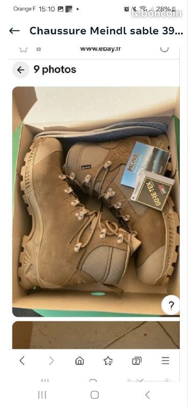 Chaussures combat zone tempéré militaire Légion et Armée Française