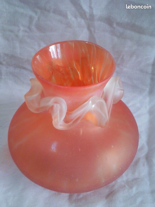 Petit vase verre soufflé - pâte de verrre vintage (image 4)