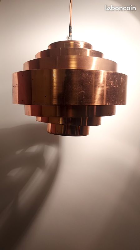 Lampes à Suspension en Cuivre de VEB Metalldrücker Halle, 1970s, Set de