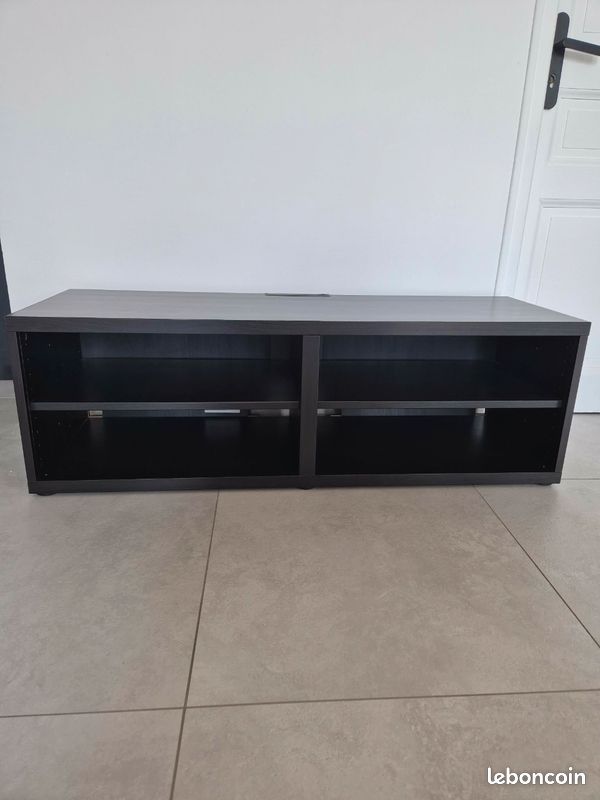 Meuble TV IKEA brun-noir + 2 tablettes – Comme neuf (image 1)
