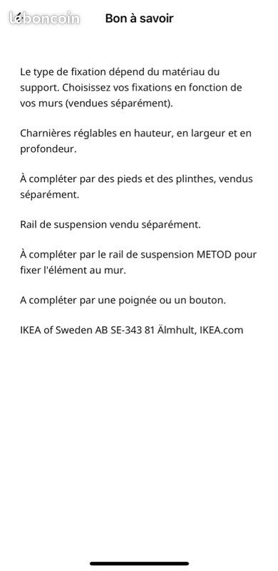Élément bas IKEA METOD Stensund blanc 20x60 (image 7)
