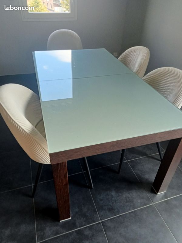 Table verre et bois (image 2)