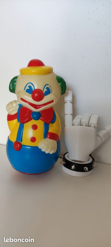 rare ancien jouet celluloïd culbuto poussah jocket a fond