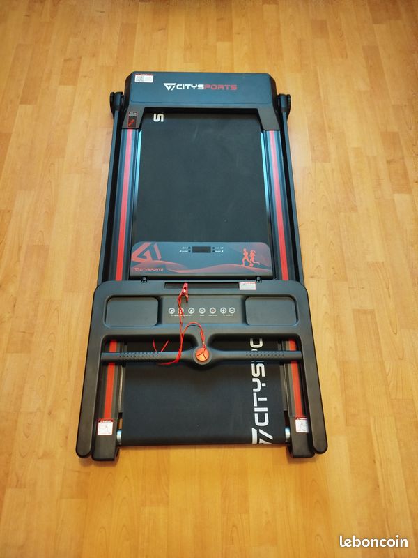 Tapis De Course Pliable CITYSPORTS 2 En 1 - 1 à 12 Km/h, Moteur 1400 W, Mode Bureau, Télécommande, Application