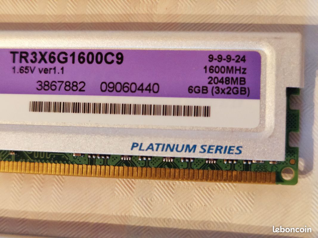 Barrettes de mémoire Corsair 6 GB (image 1)
