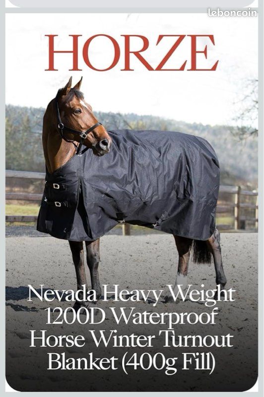 Couverture cheval Horze Névada neuve taille 155, 400g, 1200d (image 3)