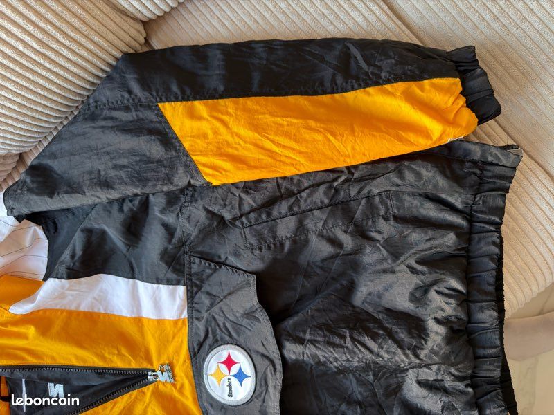 Veste US half-zip NFL x Homage – Vintage – Noir & jaune – Très bon état (image 9)