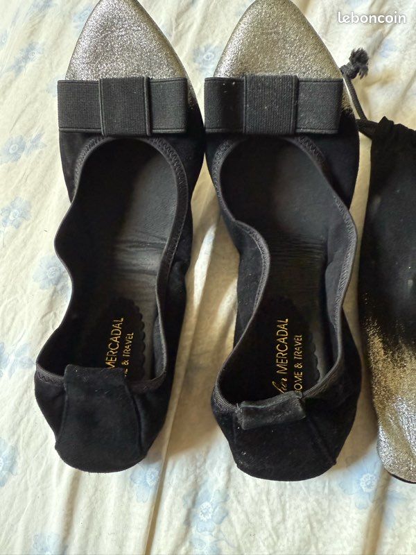 Ballerines luxes Home travel noires argent Atelier Mercadal (image 2)