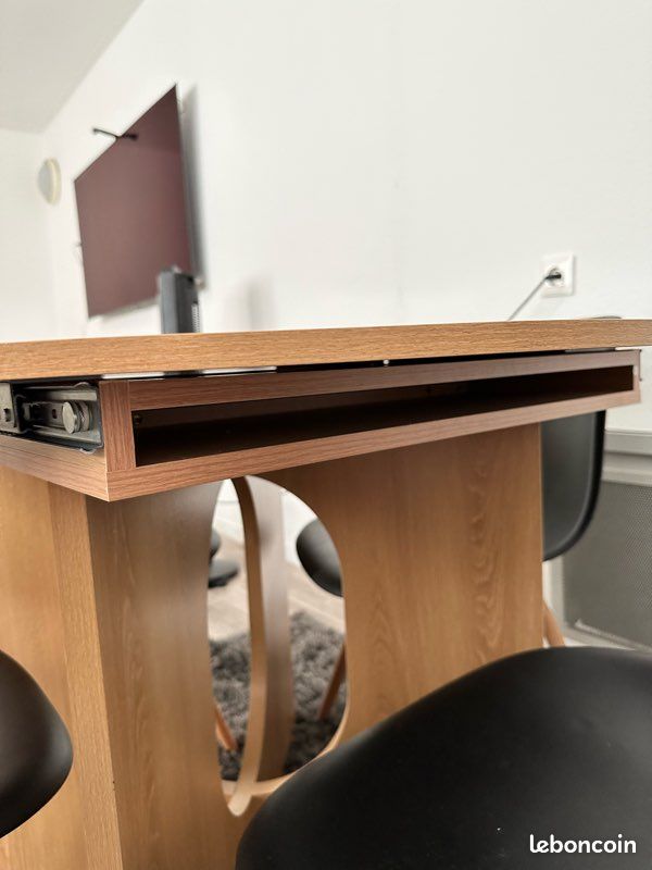 Table a manger ronde en bois extensible (image 4)