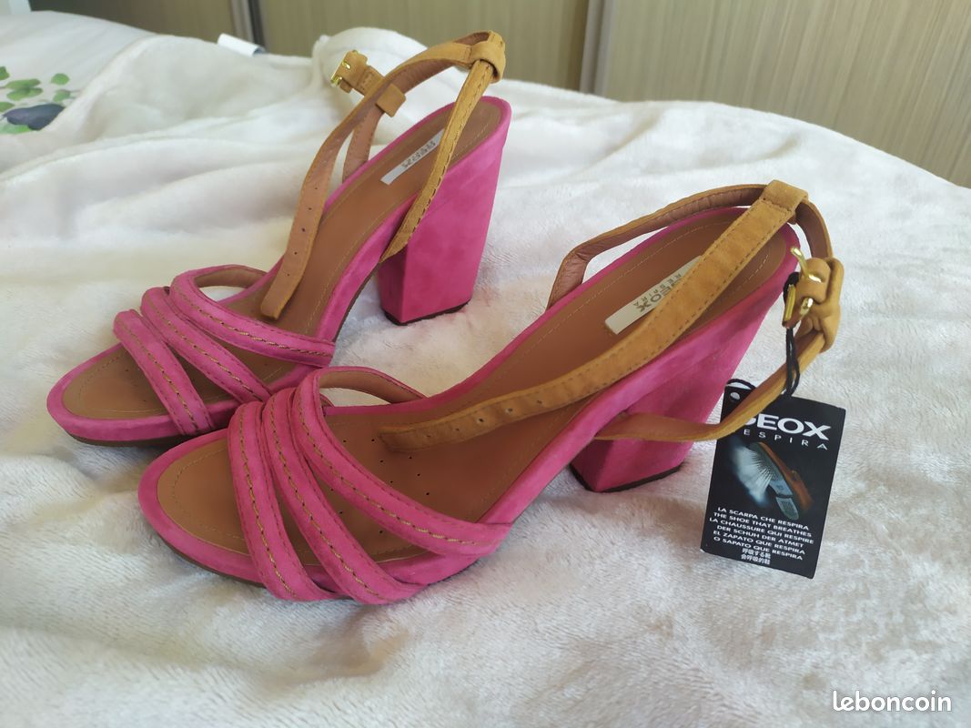 Nus pieds GEOX nubuc rose (image 2)