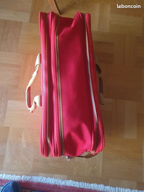 VALISE de VOYAGE rouge LANCEL (image 2)