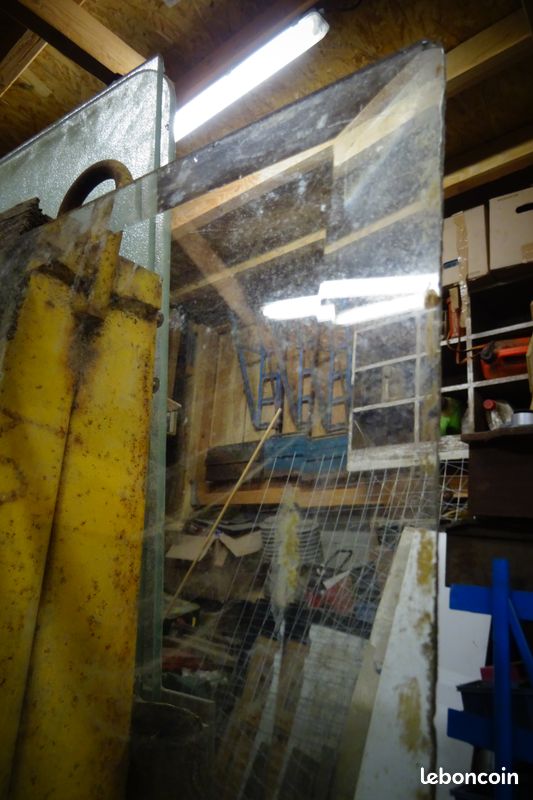 Grande vitre ancienne 1195mm x 650mm avec bords biseautés (image 2)