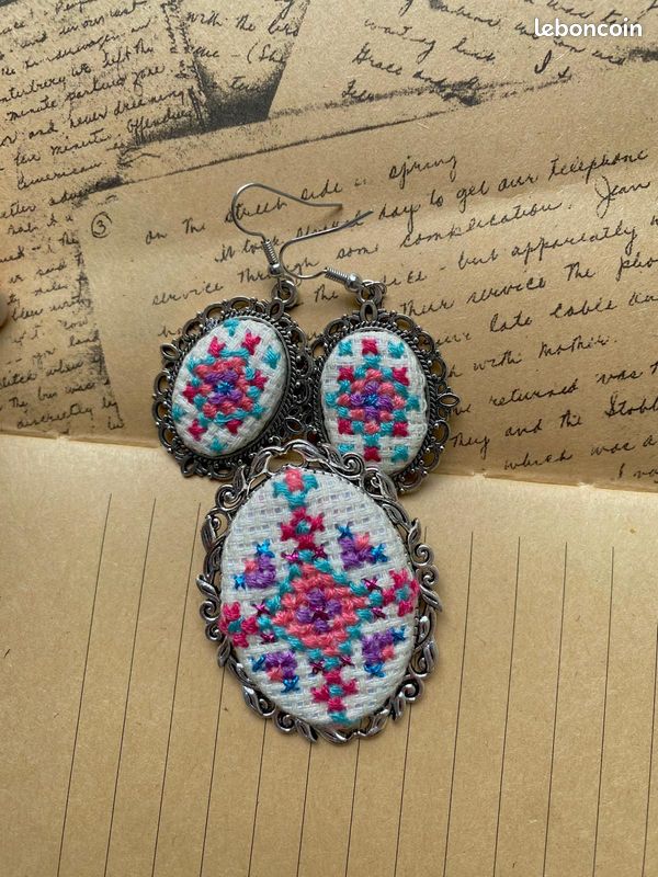 Bijoux uniques broderie palestinienne faite main (image 4)
