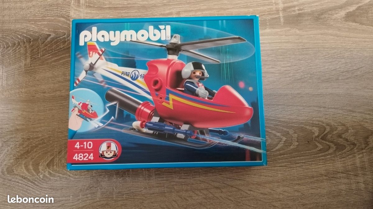 PLAYMOBIL HÉLICOPTÈRE D'EXTINCTION 4824, pompiers, #462 EUR 14,99
